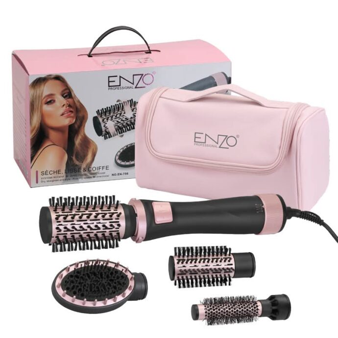 ⁦مشط حراري مجفف دوار انزو 4في1 Brosse Séchoir tournante ENZO EN-756⁩ - الصورة ⁦2⁩